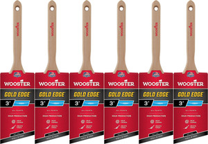 Wooster Genuine 3" Gold Edge Semi-Oval Angle Sash Paintbrush 6-Pack, 5236-3-6PK Wooster Genuine 3" Gold Edge Semi-Oval Angle Sash Paintbrush 6-Pack, 5236-3-6PK