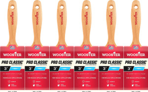 Wooster Genuine 3" Pro Classic Black China Bristle Flat Paintbrush 6-Pack # Z1104-3-6PK Wooster Genuine 3" Pro Classic Black China Bristle Flat Paintbrush 6-Pack # Z1104-3-6PK
