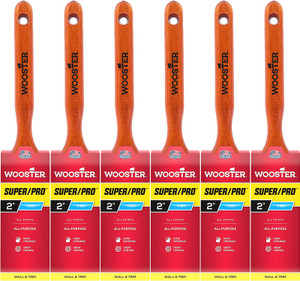 Wooster Genuine 2" Super/Pro Flat Sash Paintbrush 6-Pack, J4102-2-6PK Wooster Genuine 2" Super/Pro Flat Sash Paintbrush 6-Pack, J4102-2-6PK