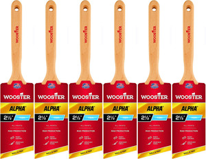 Wooster Genuine 2.5" Alpha Angle Sash Paintbrush 6-Pack, 4231-2.5-6PK Wooster Genuine 2.5" Alpha Angle Sash Paintbrush 6-Pack, 4231-2.5-6PK