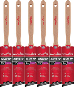 Wooster Genuine 1.5" Silver Tip Semi-Oval Angle Sash Paintbrush 6-Pack # 5228-1.5-6PK