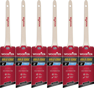 Wooster Genuine 2" Gold Edge Thin Angle Sash Paintbrush 6-Pack, 5234-2-6PK Wooster Genuine 2" Gold Edge Thin Angle Sash Paintbrush 6-Pack, 5234-2-6PK