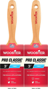 Wooster Genuine 3" Pro Classic Black China Bristle Flat Paintbrush 2-Pack # Z1104-3-2PK