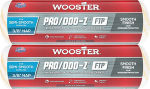 Wooster Genuine 9" Pro/Doo-Z FTP 3/8" Nap Roller Cover 2-Pack, RR666-9-2PK
