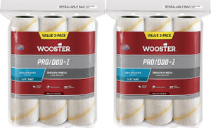 Wooster Genuine 9" Pro/Doo-Z 3/8" Nap 2 Sets Of 3-Pack Roller Cover # RR723-9-2PK