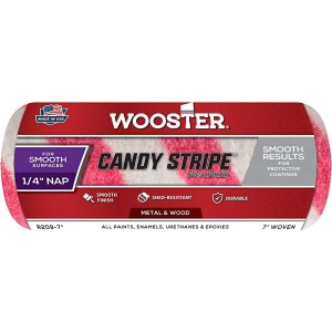 Wooster Genuine 7" Candy Stripe 1/4" Nap Roller Cover - R209-7 Wooster Genuine 7" Candy Stripe 1/4" Nap Roller Cover - R209-7