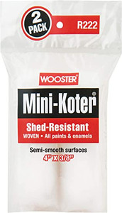 Wooster Genuine 4" Mini-Koter Shed-Resistant 3/8" Nap 2-Pack Roller Cover # R222-4