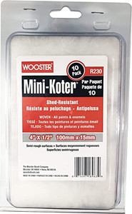 Wooster Genuine 4" Mini-Koter Shed-Resistant 1/2" Nap 10-Pack Roller Cover # R230-4 - view 3