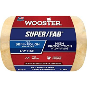 Wooster Genuine 4" Super/Fab 1/2" Nap Roller Cover - R240-4 Wooster Genuine 4" Super/Fab 1/2" Nap Roller Cover - R240-4