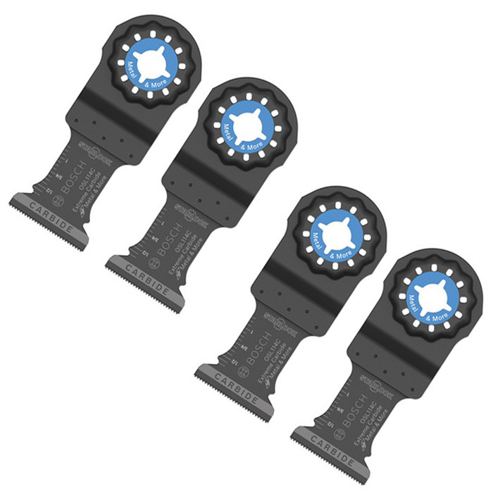 Bosch 4 Pack 1-1/4 Inch Starlock Multi-Tool Carbide Cut Blades - OSL114C-2-2PK