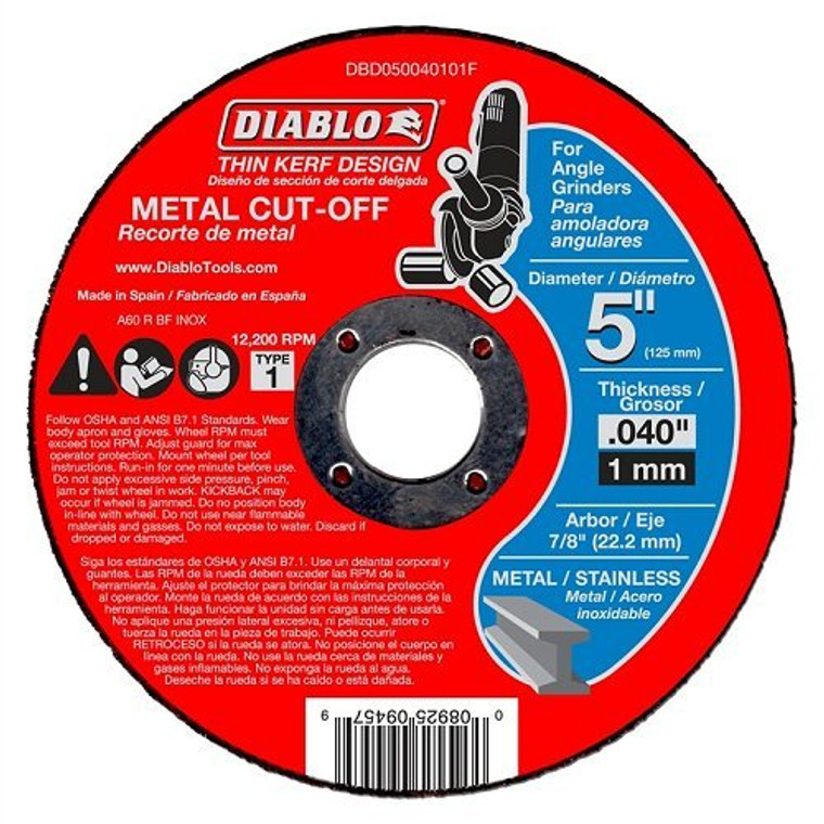 Diablo Genuine 5 in. Metal Cut Off Disc - Thin Kerf DBD050040101F