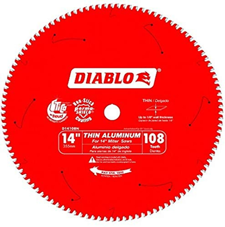 Diablo Genuine 14 in. X 108 Tooth Thin Aluminum Cutting Saw Blade D14108N