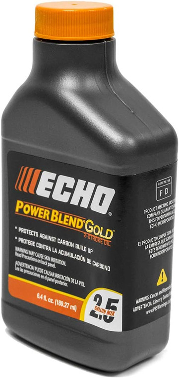 Echo PowerBlend Gold 2-Stroke Engine Oil 6.4 oz Bottle 50:1 Mix for 2.5 Gallons 6450025S