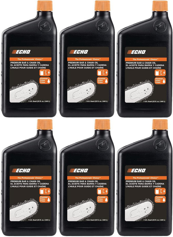 6 Pack of Echo Premium Chainsaw Bar & Chain Oil 1 Quart 6459012S-6PK