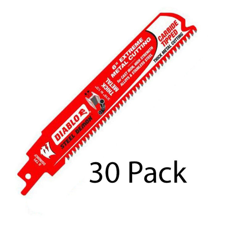 Diablo 30 Pack of Genuine OEM Replacement Recip Saw Blades - DS0608CF-30PK
