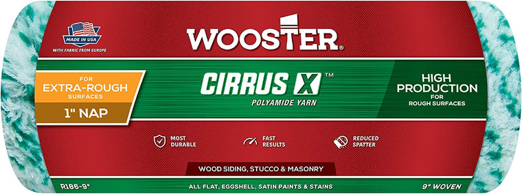 Wooster Genuine 9" Cirrus X 1" Nap Roller Cover R186-9