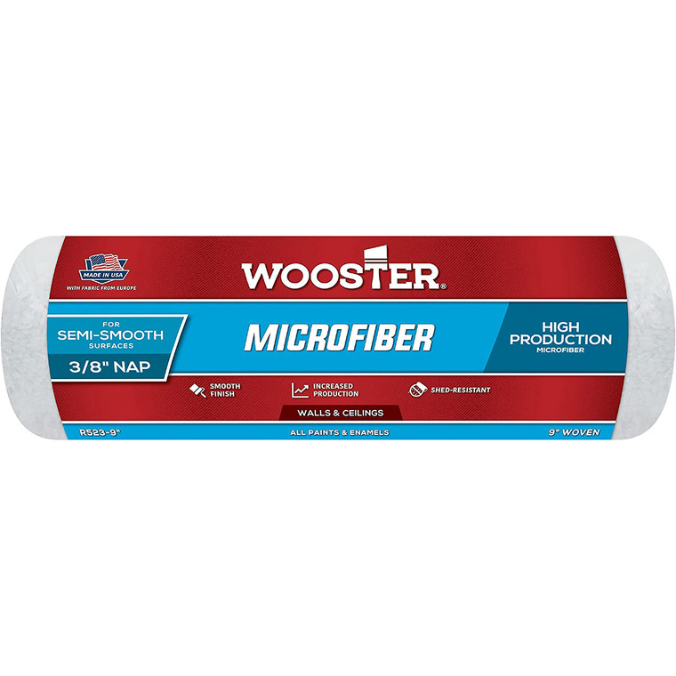 Wooster Genuine 9" Microfiber 3/8" Nap Roller Cover R523-9