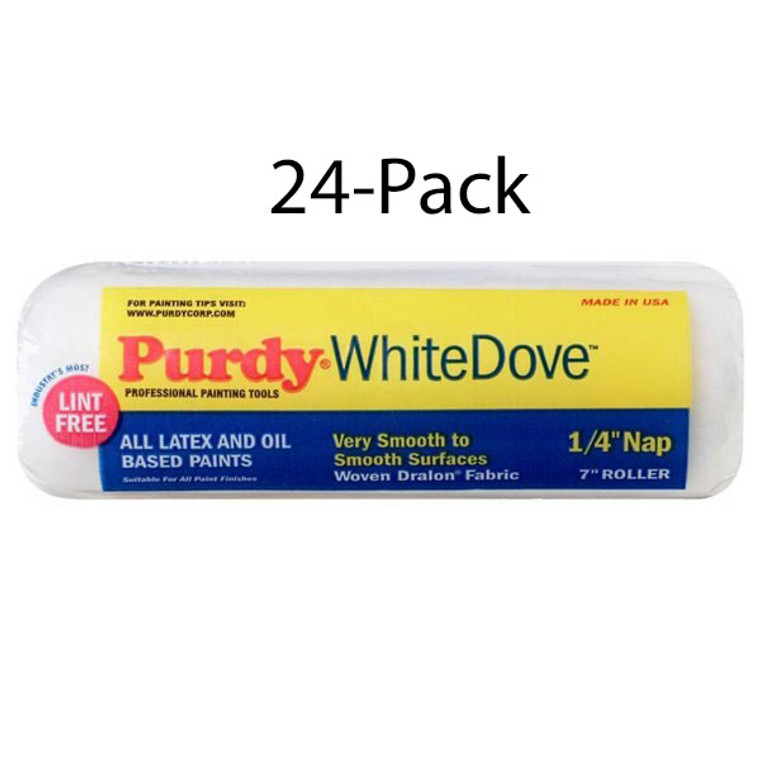 Genuine Purdy 24 Pack White Dove 7" x 1/4" Nap Roller Covers 140662071-24PK