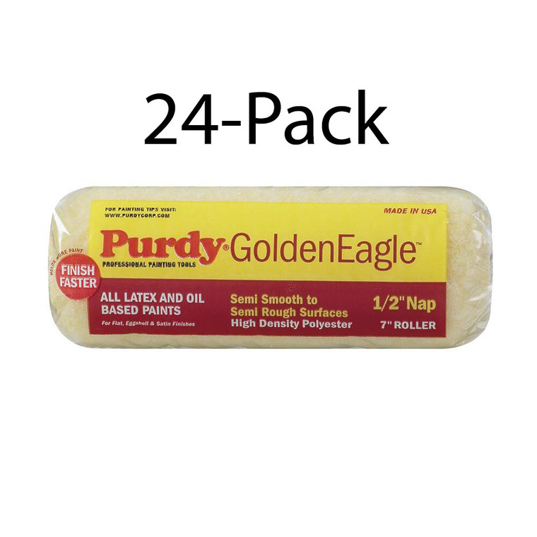 Genuine Purdy 24 Pack Golden Eagle 7" x 1/2" Nap Roller Covers 140608073-24PK