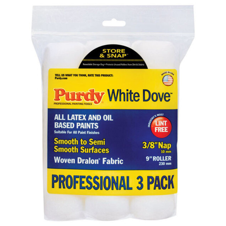 Genuine Purdy White Dove 3 Multi-Pack 9" x 3/8" Nap Roller Cover 14E863000