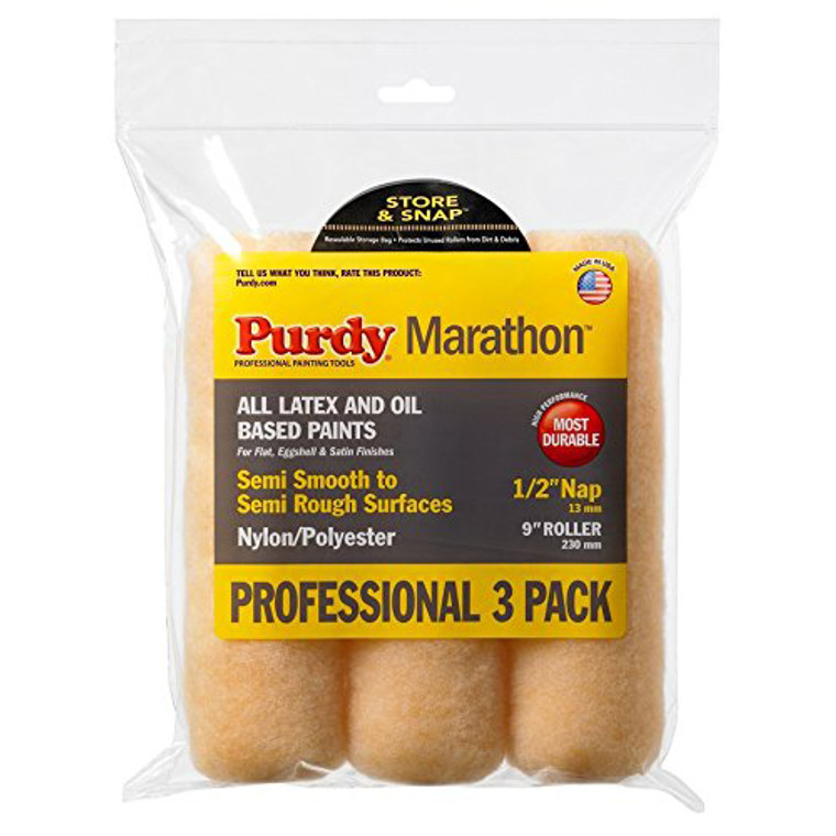 Genuine Purdy Marathon 3 Multi-Pack 9" x 1/2" Nap Roller Cover 14B861100