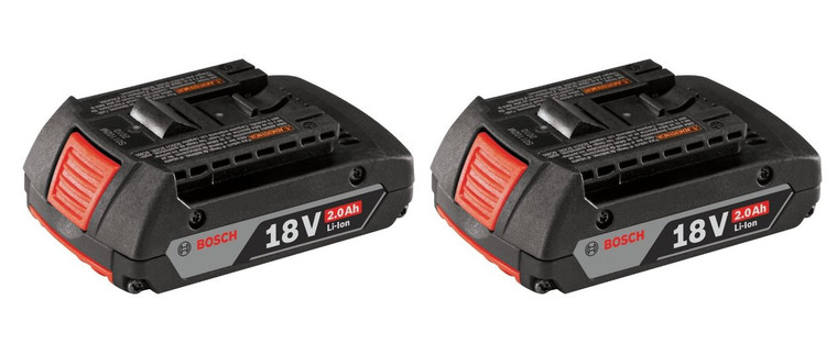 Bosch BAT612-2PK 18-volt Lithium 2.0 AH with Digital Fuel Gauge, 2-Pack