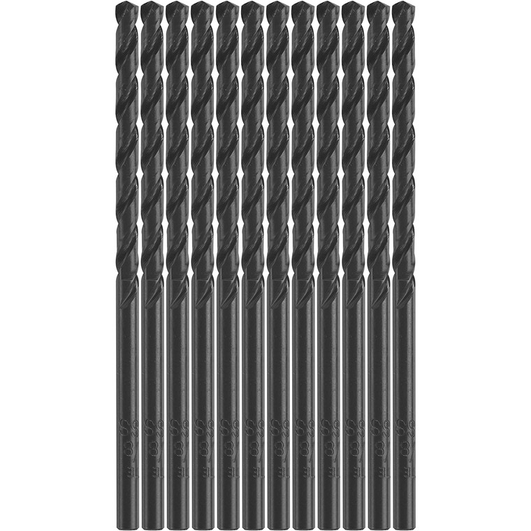 Bosch Genuine 12 pc. 15/64" x 3-7/8" Fractional Jobber Black Oxide Drill Bits - 2610037875