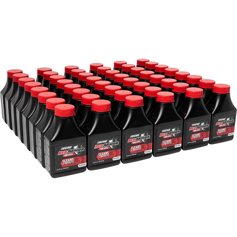 48 Pack of Echo Red Armor 2-Stroke Engine Oil 2.6 oz Bottle 50:1 Mix for 1 Gallon 6550001