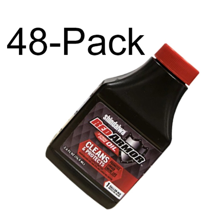 48 Pack of Shindaiwa Red Armor 2-Stroke Engine Oil 2.6 oz Bottle 50:1 Mix for 1 Gallon 83001