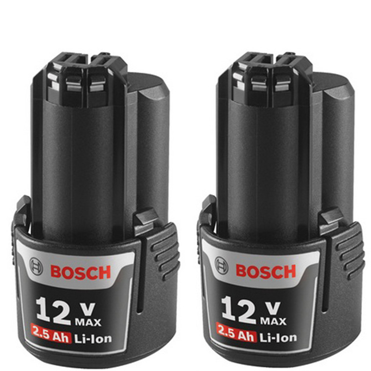 Bosch BAT415 2 Pack of Genuine OEM 12V 2.5Ah Li-Ion Batteries # 2607337237