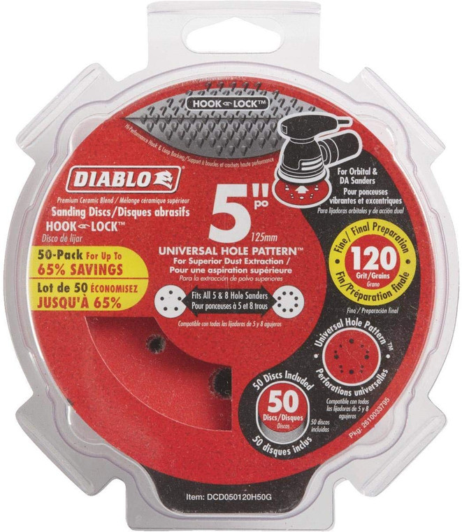 Diablo Genuine OEM Replacement 5" 80-Grit Orbital Sanding Disc # DCD050120H50GX