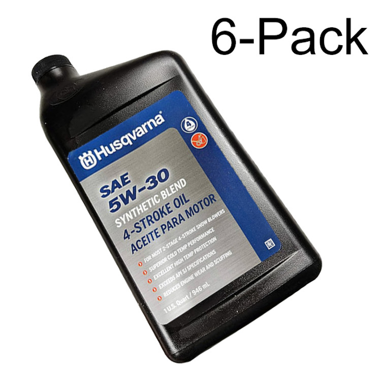 Husqvarna 6 Pack of 32 oz Synthetic Blend 5W-30  Oil For 4-Stroke Engines - 593153504-6PK