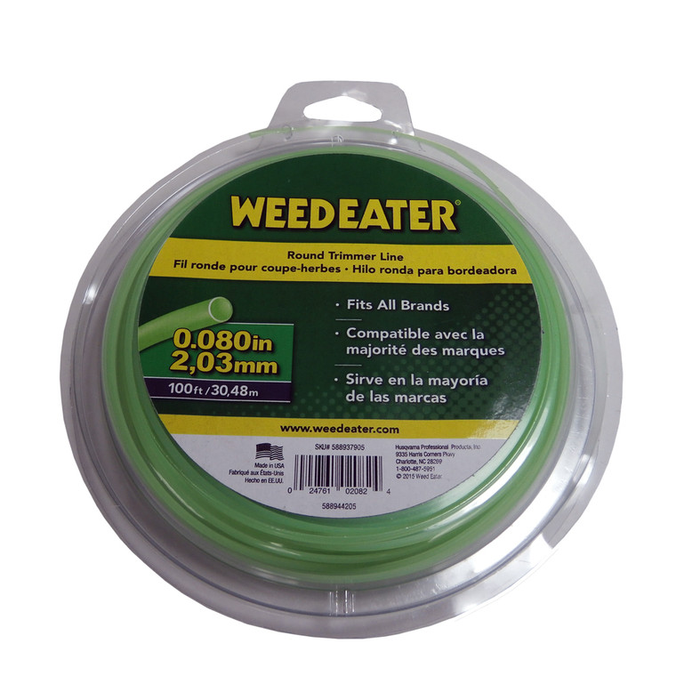 Weed Eater Genuine OEM .080" x 100' Round Trimmer Line # 588937905