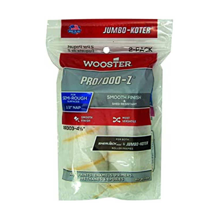 Wooster 4.5" Jumbo-Koter Pro/Doo-Z 1/2" Nap 2-Pack Roller Cover - RR303-4.5