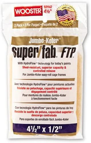 Wooster 4.5" Jumbo-Koter Super/Fab FTP 1/2" Nap 2-Pack Roller Cover - RR942-4.5