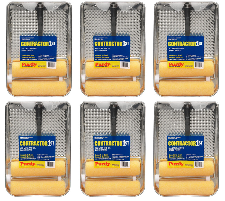 Genuine Purdy 6 Pack Contractor 1st 4-Piece Painting Kits 140810200-6PK