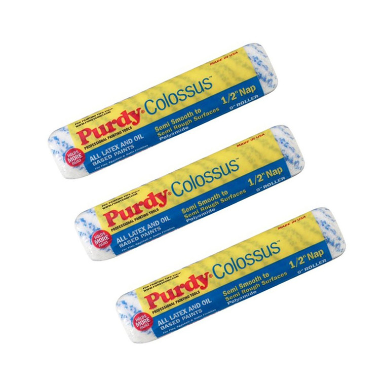 Genuine Purdy 3 Pack Colossus 9" x 1/2" Nap Roller Covers 144630093-3PK
