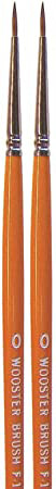 Wooster Genuine #0 Red Sable Watercolor Pointed Artist Paintbrush 2-Pack # F1627-0-2PK