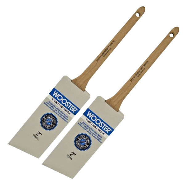 Wooster 2" Pro Classic White China Bristle Thin Angle Sash Paintbrush 2-Pack # Z1216-2-2PK