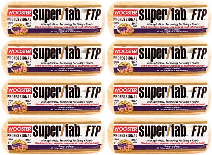 Wooster Genuine 9" Super/Fab FTP 3/4" Nap 8-Pack Roller Cover - RR925-9-8PK