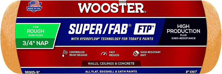 Wooster Genuine 9" Super/Fab FTP 3/4" Nap Roller Cover - RR925-9
