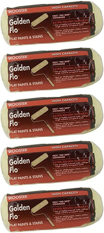Wooster Genuine 9" Golden Flo 1¼" Nap 5-Pack Roller Cover - RR664-9-5PK