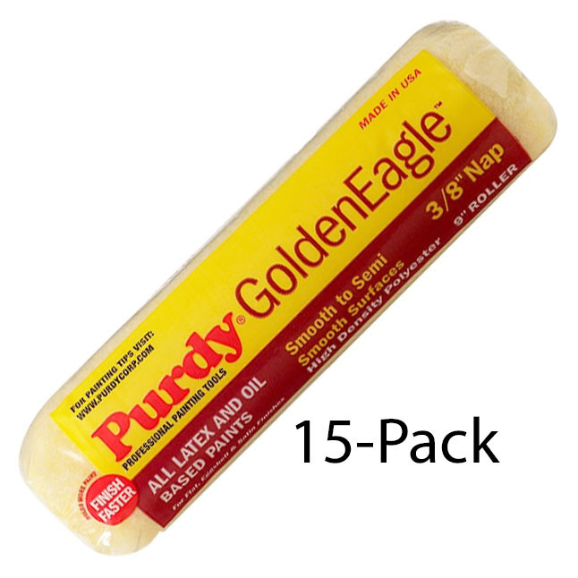 Genuine Purdy 15 Pack Golden Eagle 9" x 3/8" Nap Roller Covers 144608092-15PK
