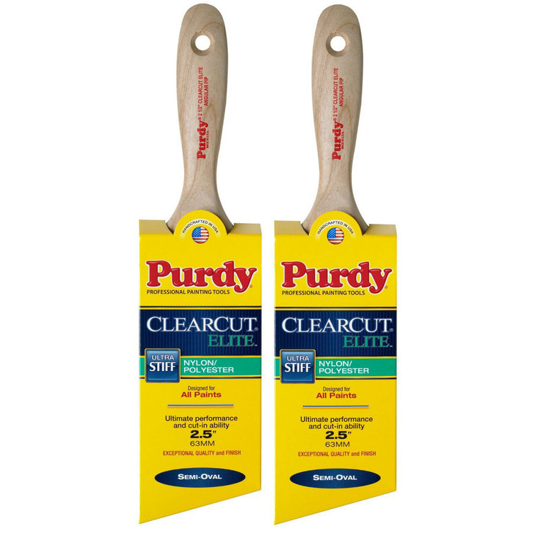 Genuine Purdy 2 Pack Clearcut Elite Angular Pip Angular 2-1/2" Paint Brushes 144424825-2PK