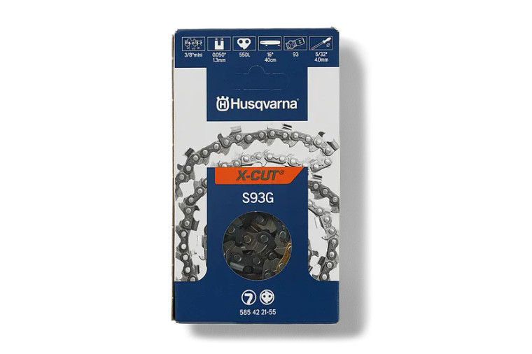 Husqvarna Genuine OEM 16" X-CUT S93G, 3/8" mini pitch, .050 gauge 55DL Chainsaw Chain - 585422155