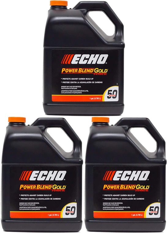 3 Pack of Echo PowerBlend Gold 2-Stroke Engine Oil 1 Gallon Bottle 50:1 Mix for 50 Gallons 6450050S-3PK