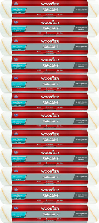 Wooster Genuine 14" Pro/Doo-Z 3/8" Nap Roller Cover 12-Pack, RR642-14-12PK