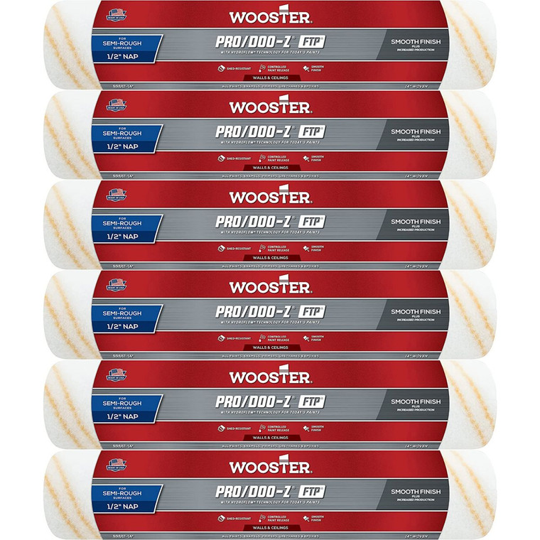 Wooster 6 Pack of 14" Pro/Doo-Z FTP 1/2" Nap Roller Cover - RR667-14 - view 2