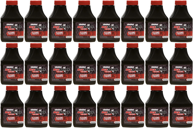 24 Pack of Shindaiwa Red Armor 2-Stroke Engine Oil 2.6 oz Bottle 50:1 Mix for 1 Gallon 83001S-24PK