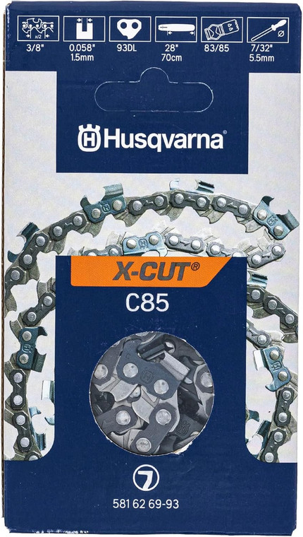 Husqvarna 28" X-CUT C85, 3/8" pitch, .058 gauge 93DL Chainsaw Chain - 581626993X